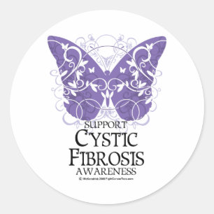 Fjäril för Cystic Fibrosis Runt Klistermärke