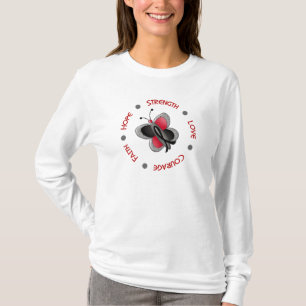 Fjäril för melanom för hopptrokurage tee shirt