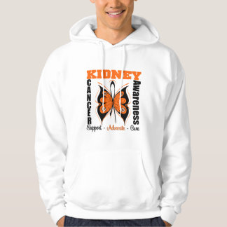 Fjäril för orange för njurecancermedvetenhet hoodie