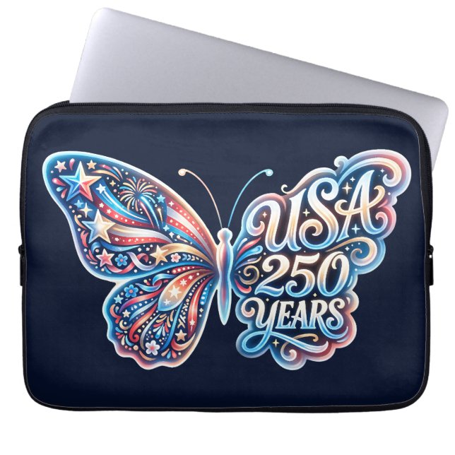 Fjäril för USA:s 250-årsjubileum Laptop Fodral (Framsidan)