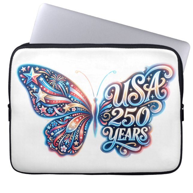 Fjäril för USA:s 250-årsjubileum Laptop Fodral (Framsidan)