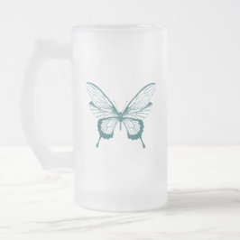 Fjäril Frostat Ölglas