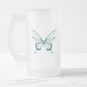 Fjäril Frostat Ölglas