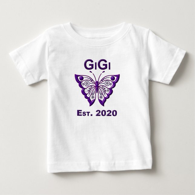 Fjäril Gigi ”Est 2020” T Shirt (Framsida)