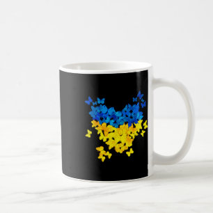 Fjäril Hjärtat Ukraina Flagga Ukrainsk Ukrainsk  Kaffemugg