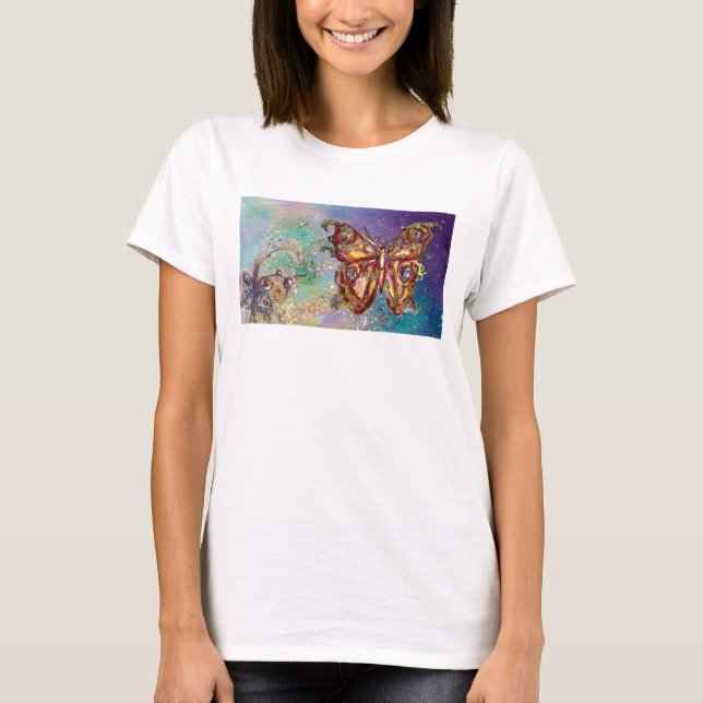 FJÄRIL I GULDGLITTER T-SHIRT (Framsida)