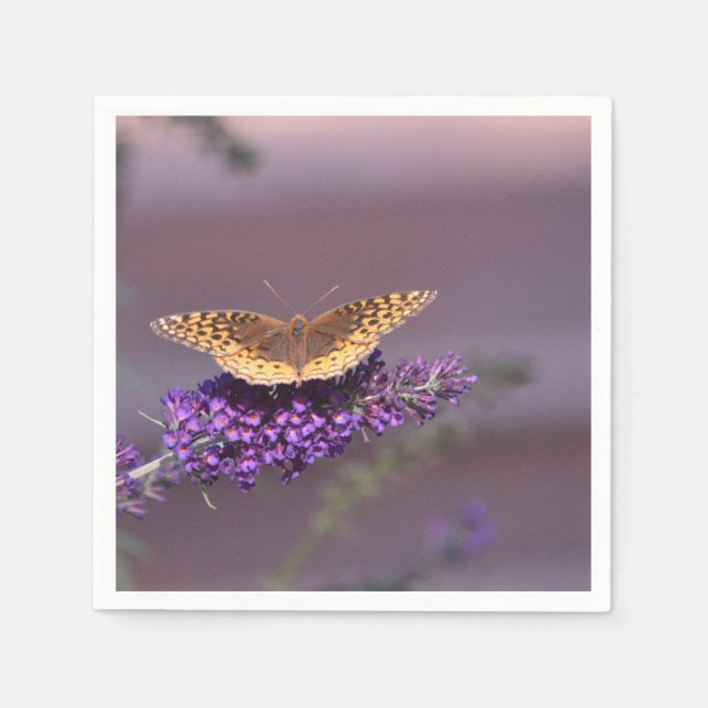 Fjäril i lila himmel servett (Framsidan)