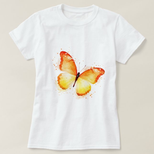 Fjäril i orange t shirt (Design framsida)
