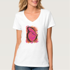 Fjäril i rosa och orange Tshirt Tee Shirt