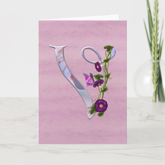 Fjäril initialt V Anteckningskort (Framsida)