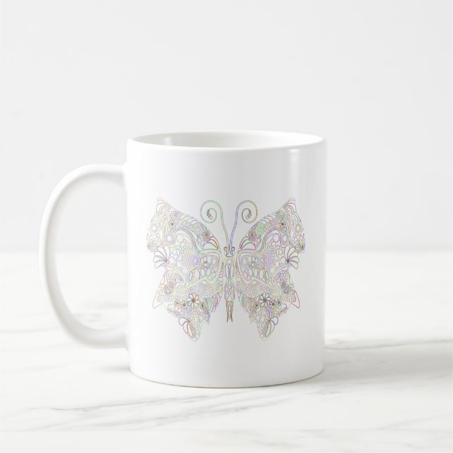 Fjäril Insekt Design | Färgrik Natur Kaffemugg (Vänster)