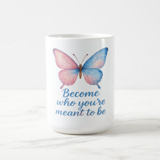 Fjäril Inspirerande Ljus Etikett Kaffemugg