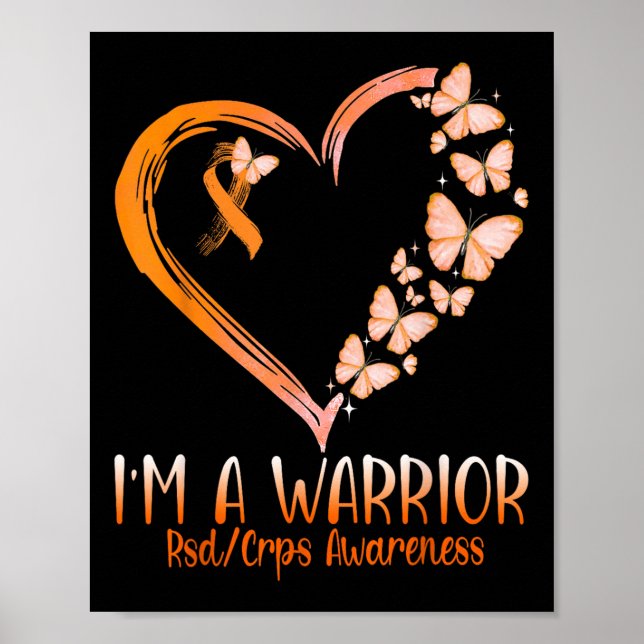 Fjäril Jag Är En Krigare Rsd Crps Medvetenhet  Poster (Framsidan)