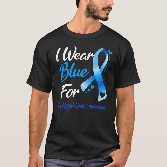 Fjäril Jag Har Blått För Von Hippel Lindau Medvete T Shirt (Framsida)
