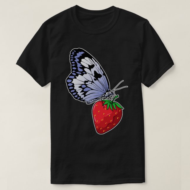 Fjäril Jordgubbe T Shirt (Design framsida)
