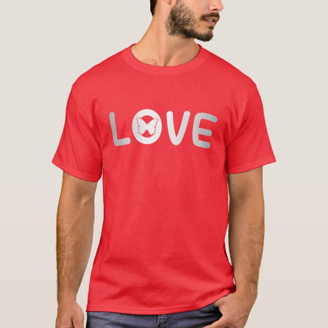 fjäril kärlek pojke t shirt (Framsida)