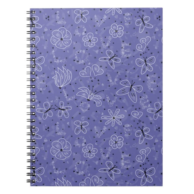 Fjäril KÄRLEK - sömlöst mönster. Anteckningsbok (Framsidan)