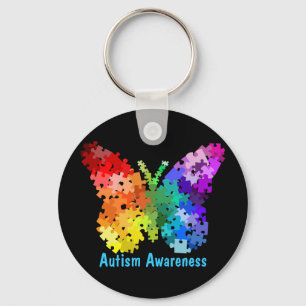 Fjäril Keychain för Autismmedvetenhetpussel Nyckelring