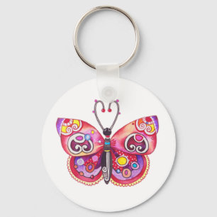 Fjäril Keychain Nyckelring