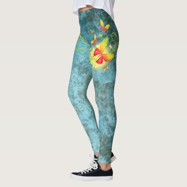 Fjäril Konst 5A Bildalternativ Leggings (Vänster)