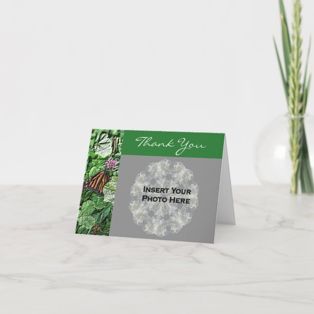 Fjäril Konst Personlig Foto Tack Kort (Framsida)