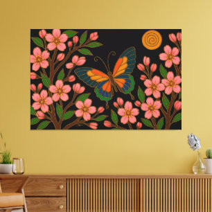 Fjäril Körsbärsblomsmåne Canvastryck
