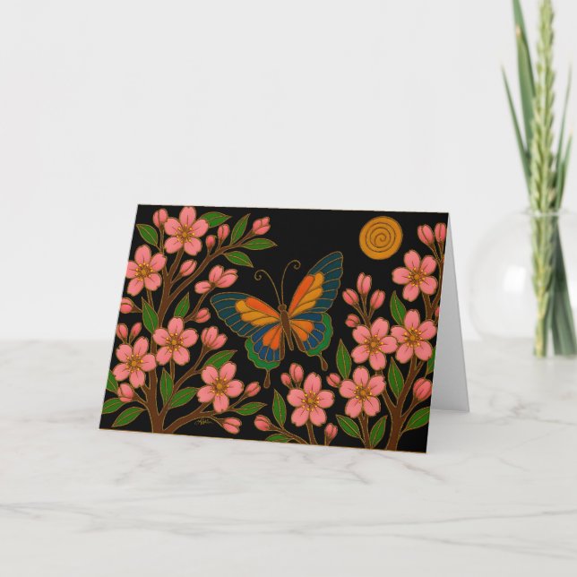 Fjäril Körsbärsblomsmåne Kort (Framsida)