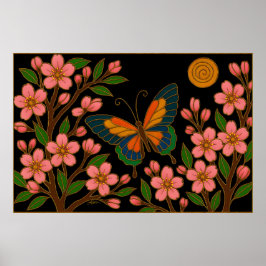 Fjäril Körsbärsblomsmåne Poster