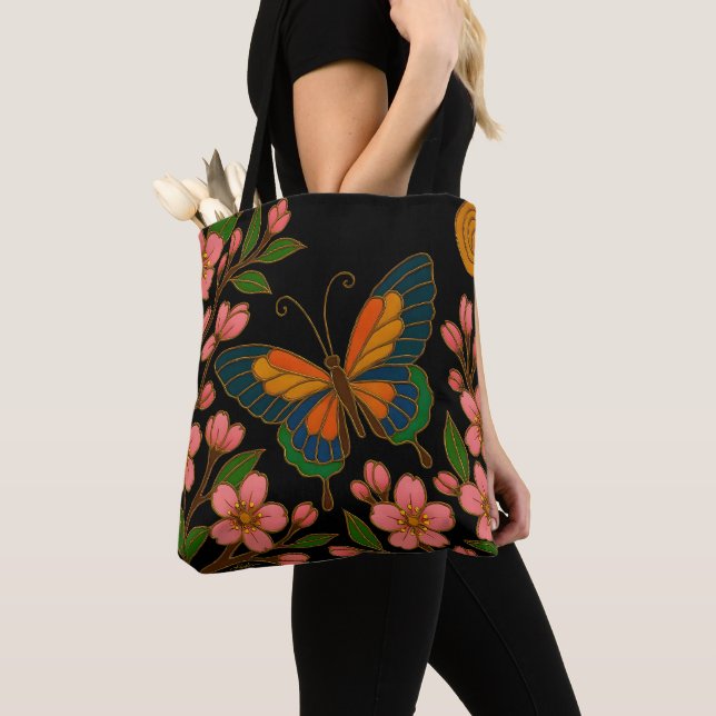 Fjäril Körsbärsblomsmåne Tygkasse (Närbild)