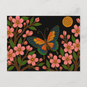 Fjäril Körsbärsblomsmåne Vykort
