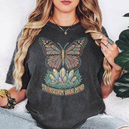 Fjäril Kristall Boho "Förvandla Ditt Sinne" T Shirt