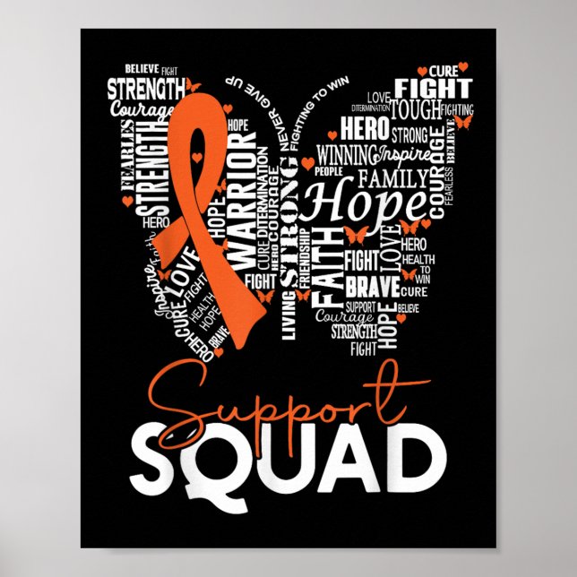 Fjäril Leukemi Blodcancer Medvetenhet Stöd  Poster (Framsidan)