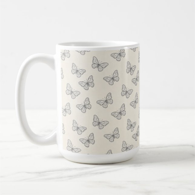 Fjäril Linje Konst Mönster Kaffemugg (Vänster)