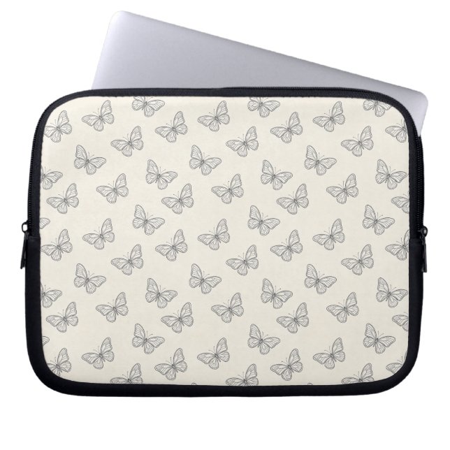 Fjäril Linje Konst Mönster Laptop Fodral (Framsidan)
