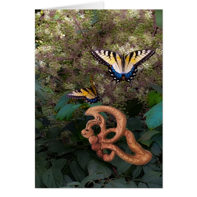 Fjäril-Lycka i omformning Hälsningskort (Framsidan)