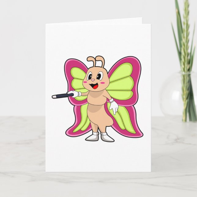 Fjäril magi trollstav kort (Framsida)