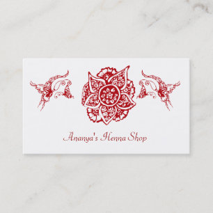 Fjäril med blomman ((röd) Henna) Visitkort