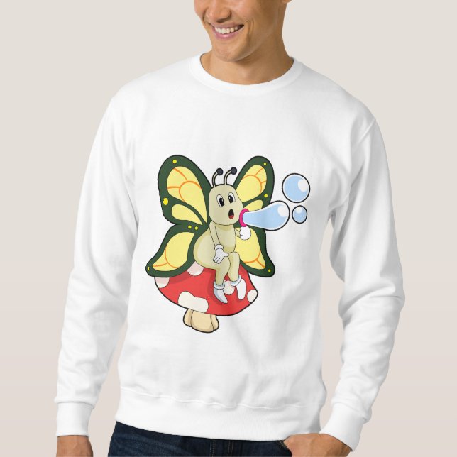 Fjäril med såpbubblor lång ärmad tröja (Framsida)
