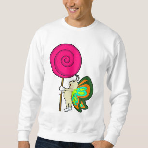 Fjäril med sugrörslollipop lång ärmad tröja