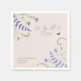 Fjäril med syren för babyfest pappersservett