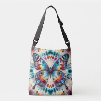 fjäril med tie-dye-mönster axelväska