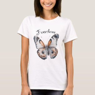 Fjäril med vattenfärg i modig grafikdesign, Rädsla T Shirt