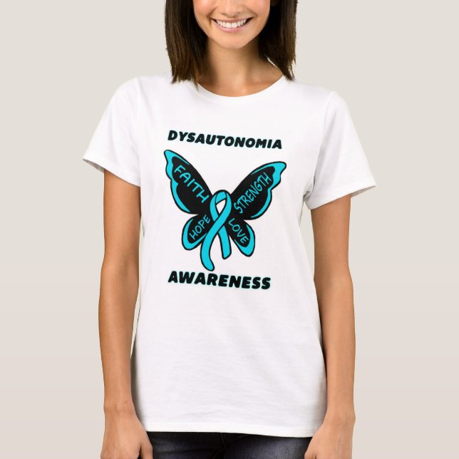 Fjäril/medvetenhet… Dysautonomia Tee Shirt (Framsida)
