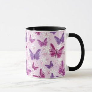fjäril mönster 3 mugg