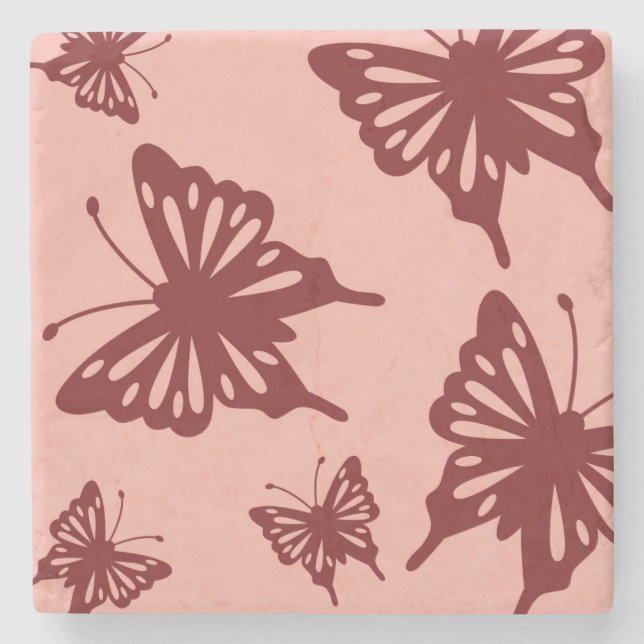 fjäril mönster 3 stenunderlägg (Framsidan)