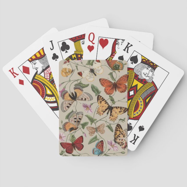Fjäril Moth Natursamling Ritning Casinokort (Baksidan)
