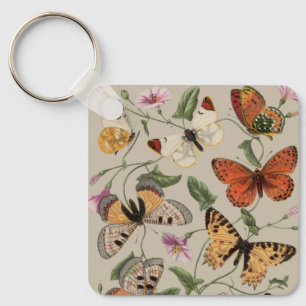 Fjäril Moth Natursamling Ritning Nyckelring