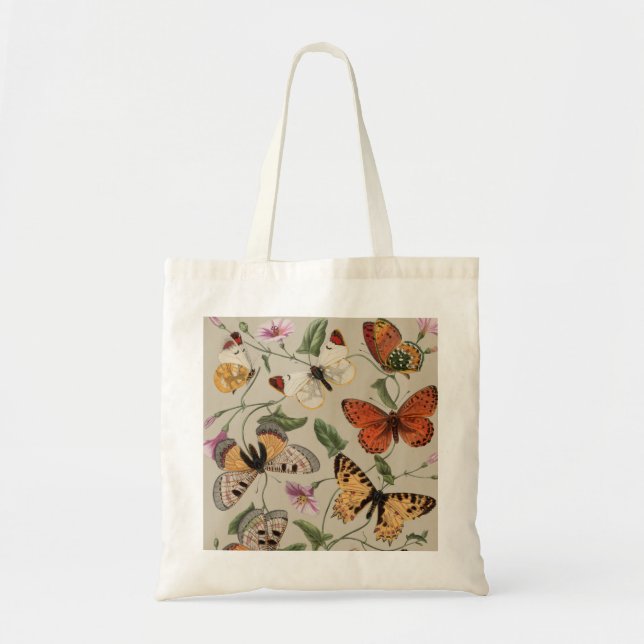 Fjäril Moth Natursamling Ritning Tygkasse (Framsidan)
