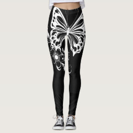 fjäril- och blombalkar leggings