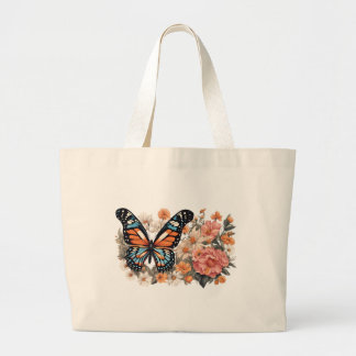 Fjäril Och Blomma Jumbo Tygkasse